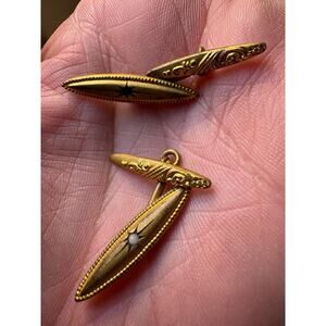 Vintage VTG Cufflinks in Victorian style very old Initials MK inside